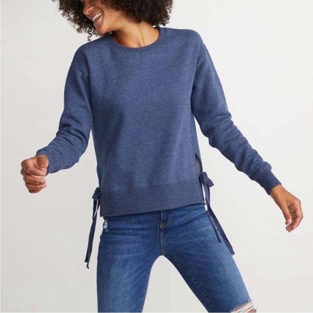 Marine‎ Layer Nora Tie Hem Sweatshirt Blue